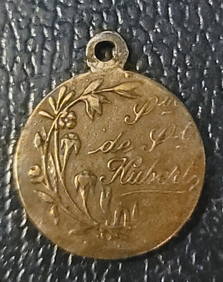 Vintage French St. Hubert Devotional Medal
