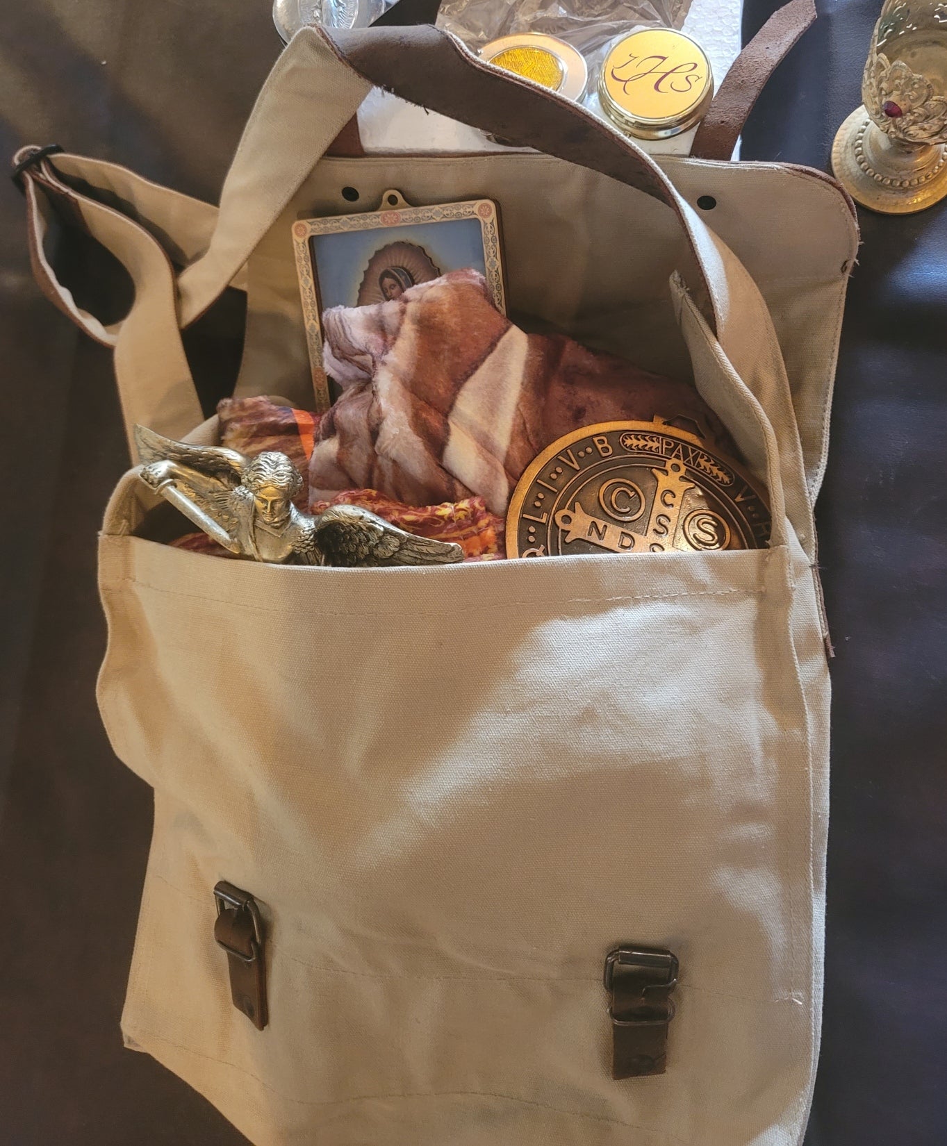 Messenger Bag filled with goodies- Pediatric Fundraiser
