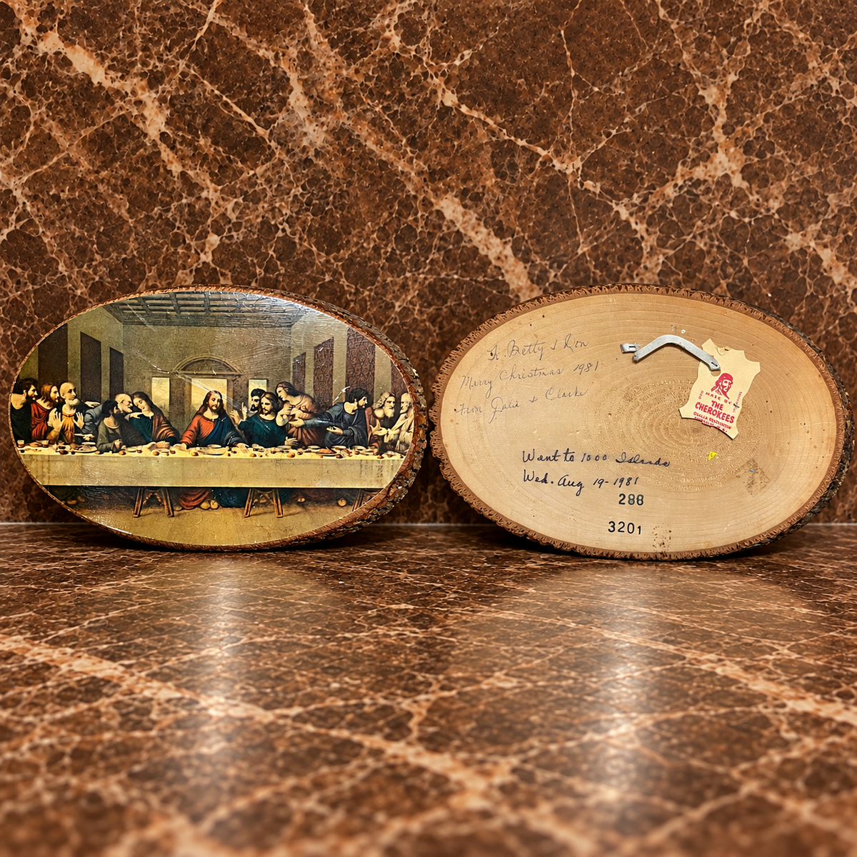 Vintage 1981 Cherokee-Made Last Supper Wood Plaque — Qualla Reservation