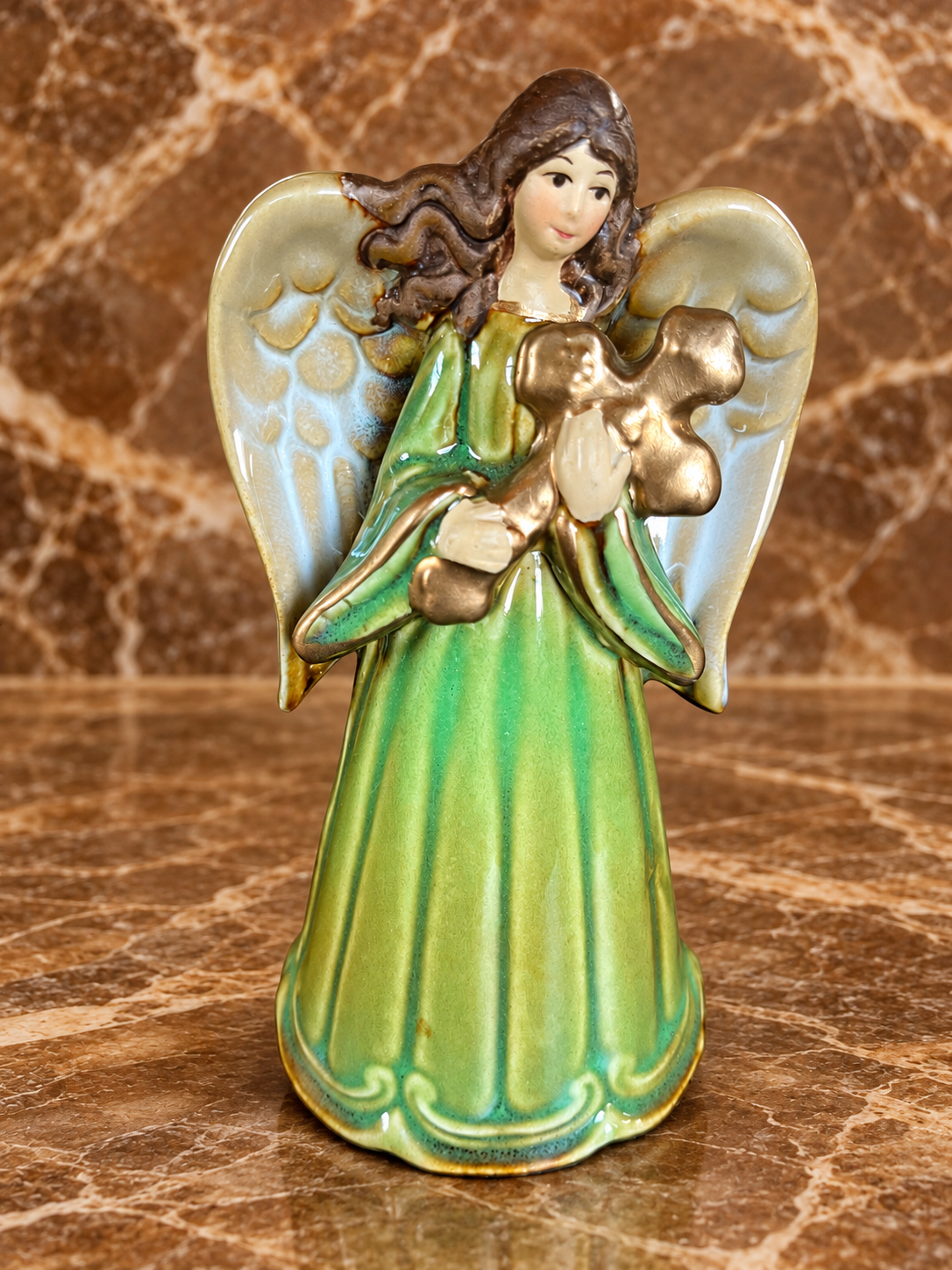 Angel Holding a Cross Bell — 5½ Inches