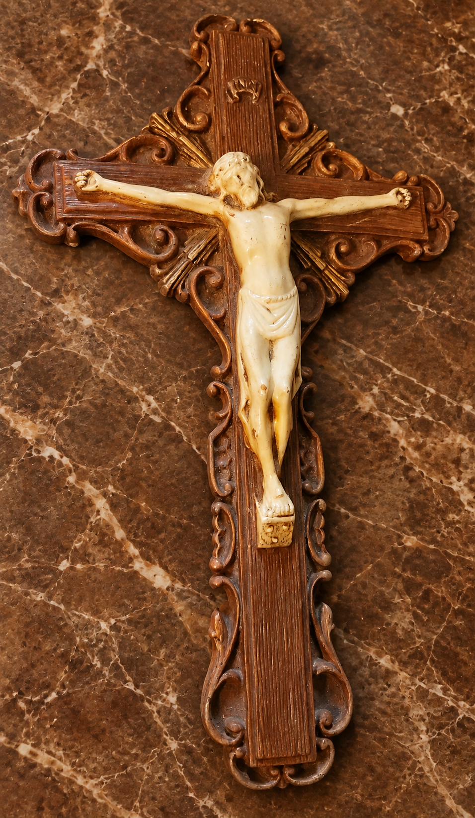 Vintage Ornate Convent Crucifix — 12"