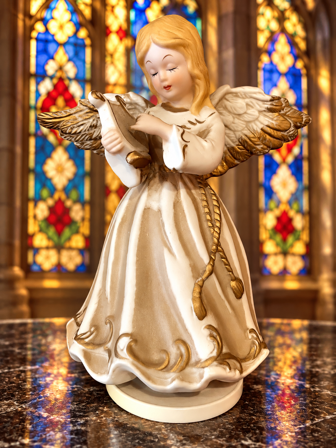 Vintage Musical Angel with Harp