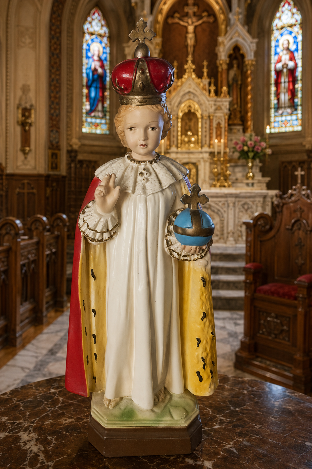 Vintage 18" Infant Jesus of Prague Statue