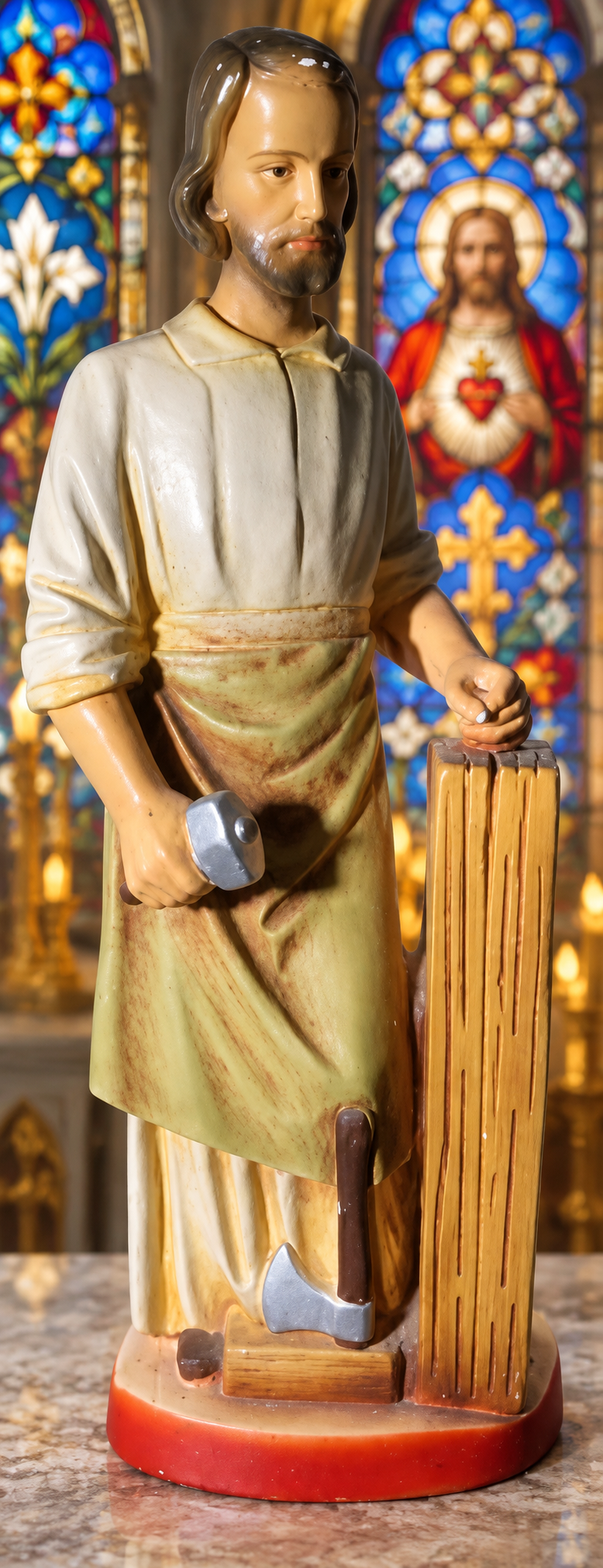 Vintage Saint Joseph the Carpenter Statue — Mazzolini Artcraft