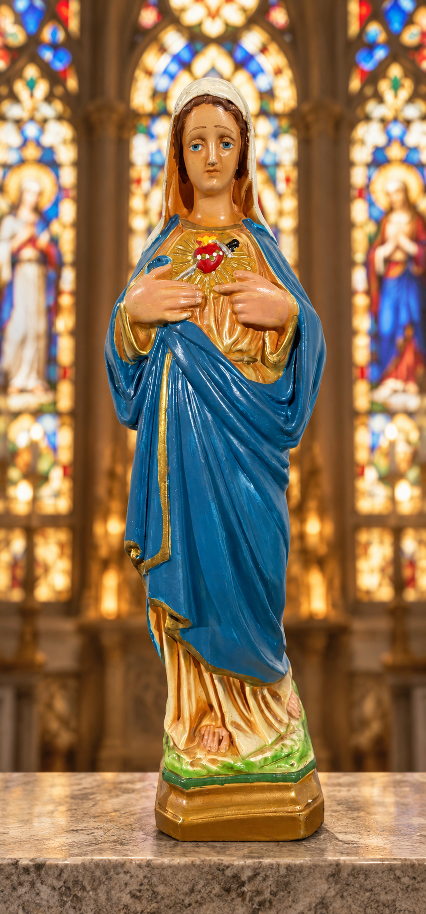 Vintage Immaculate Heart of Mary Statue