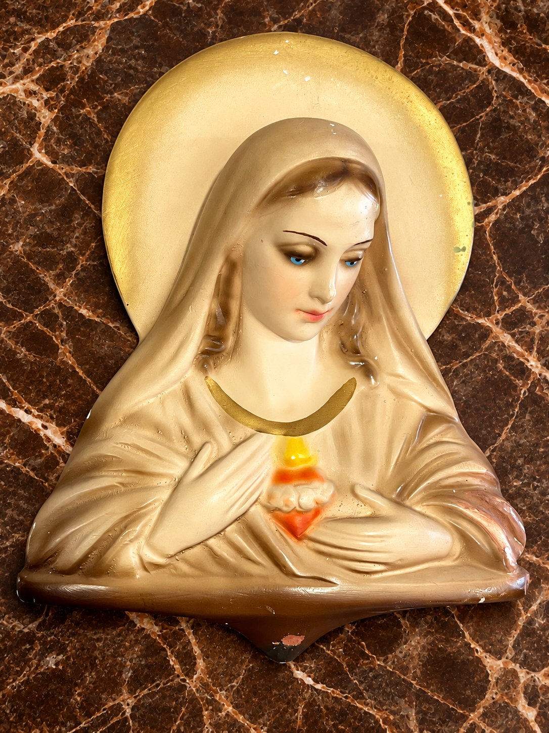 Vintage Immaculate Heart of Mary Wall Plaque