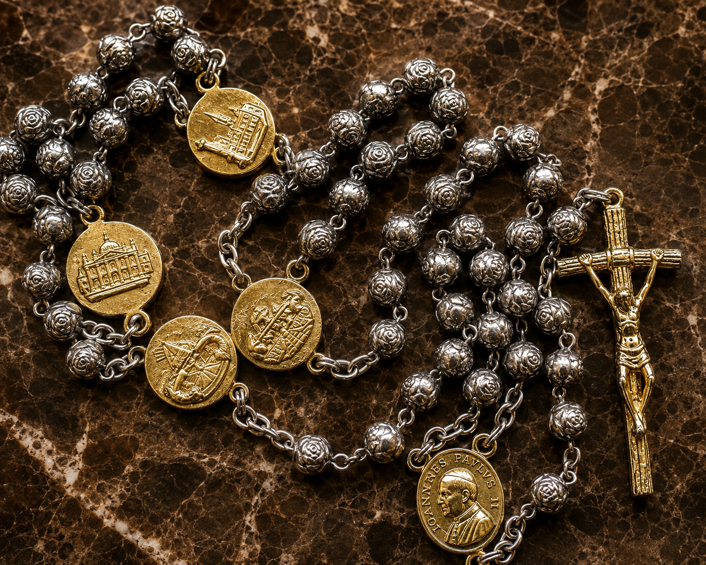 Vintage Pope St. John Paul II Rome Pilgrimage Rosary
