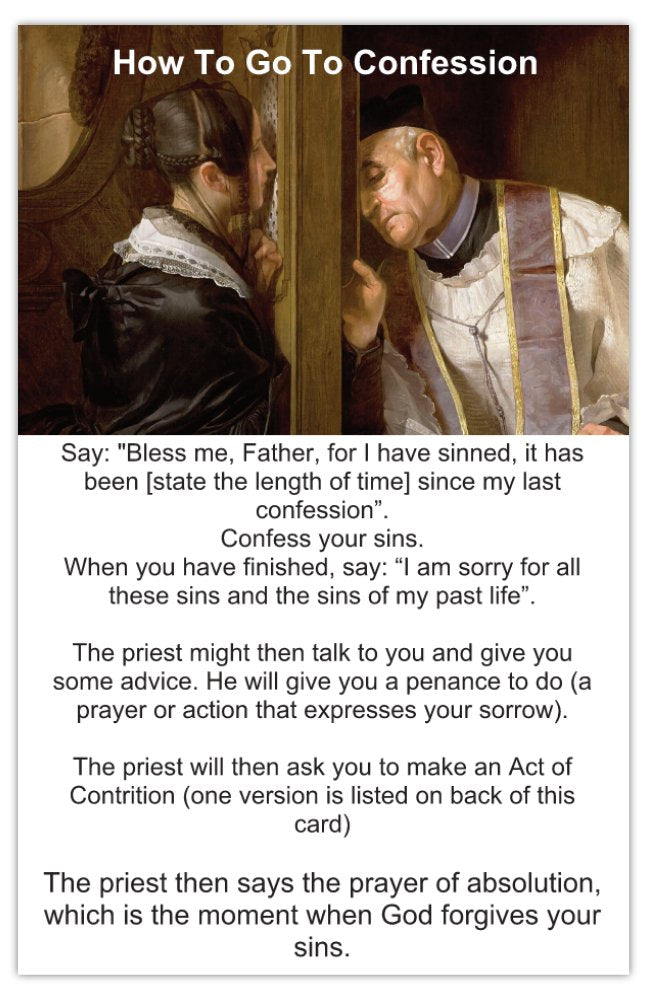 Prayer Card-How to go to Confession (Package of 10)