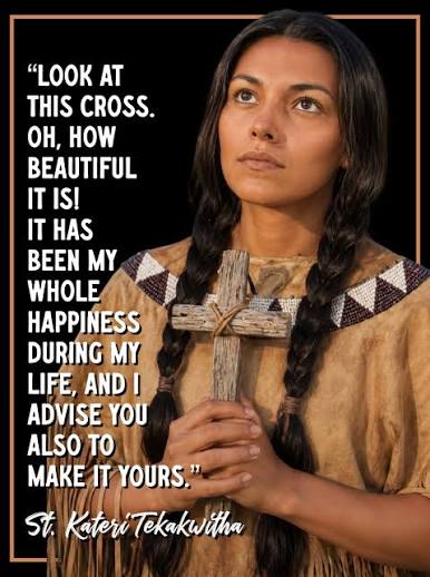 Handcrafted Crucifix- Touched to the True Cross & first-class relic of St. Kateri Tekakwitha