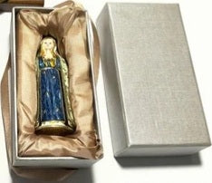 Hand-Painted & Jeweled Vintage Blessed Mother With Secret Compartment