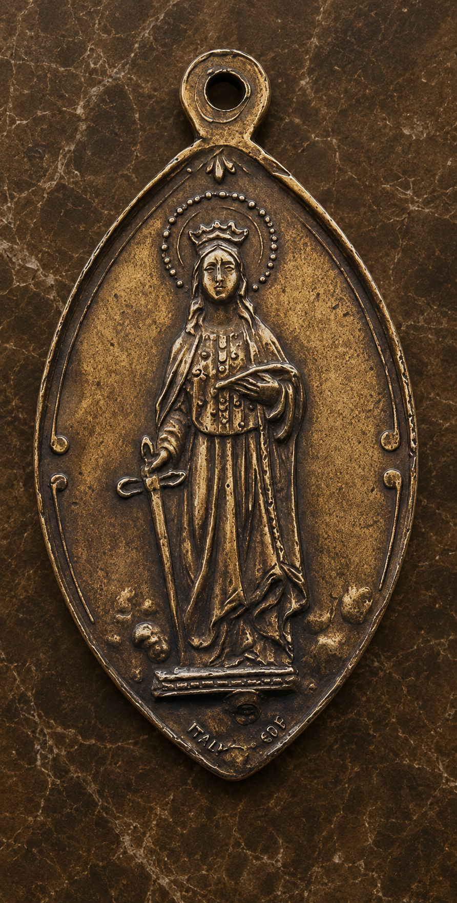 St. Dymphna Bronze Devotional Medal