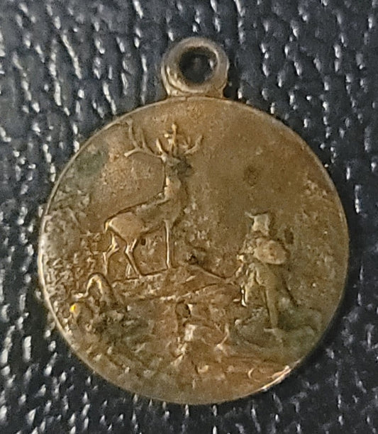 Vintage French St. Hubert Devotional Medal
