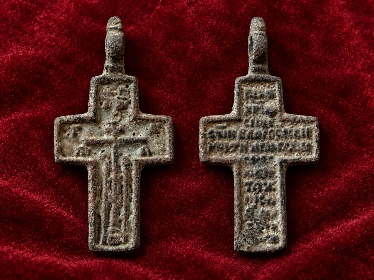 Antique Russian Old Believer Male Baptismal Cross
