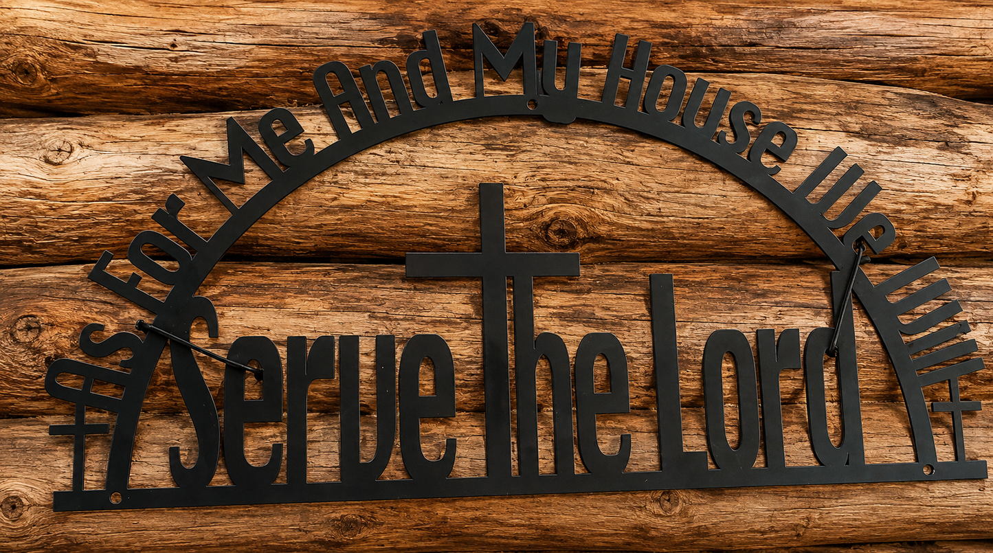 As For Me and My House We Will Serve the Lord – Metal Wall Plaque