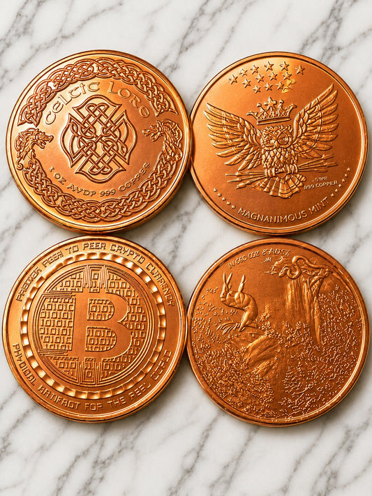 Set of 4 One-Ounce .999 Fine Copper Rounds