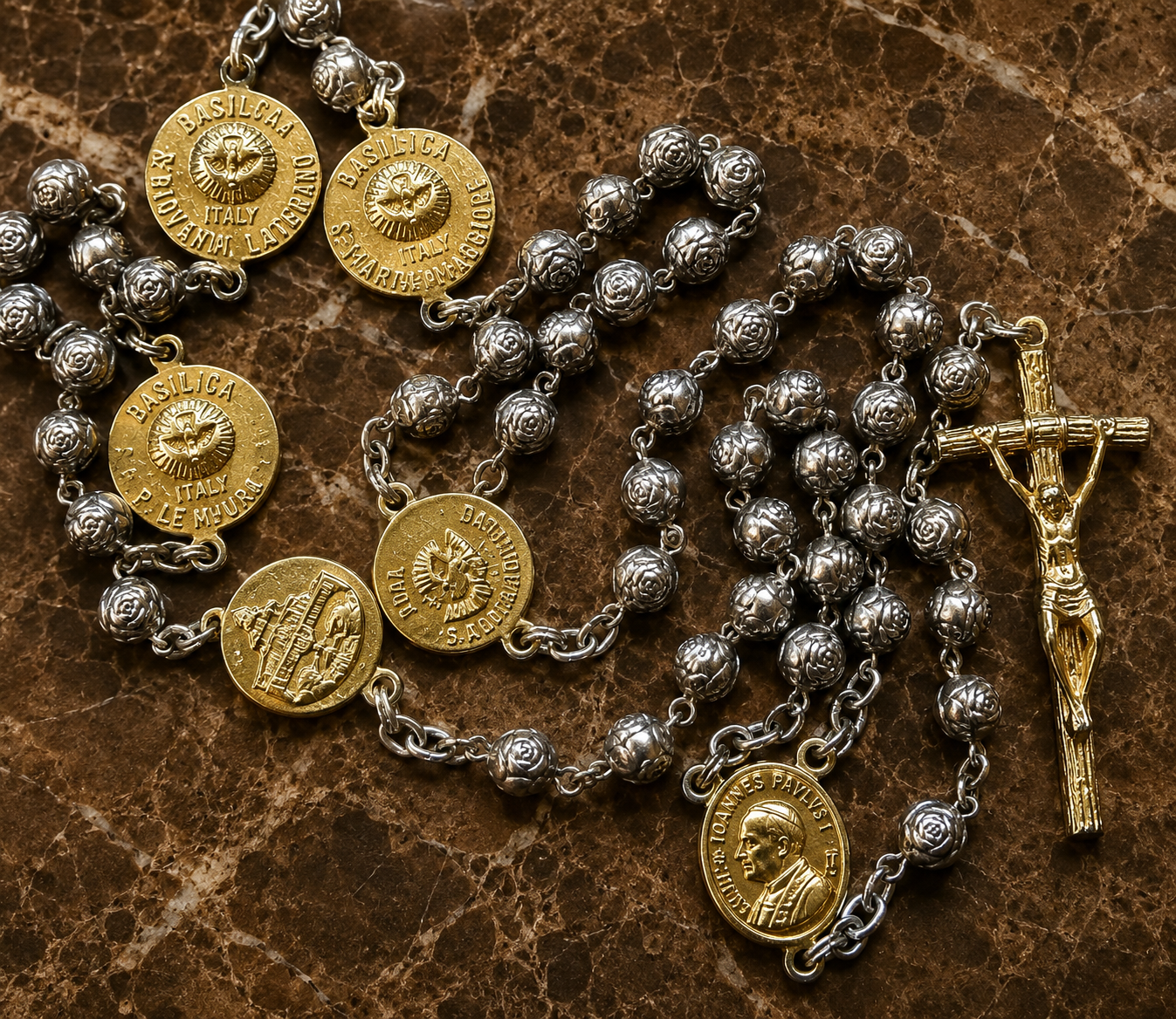 Vintage Pope St. John Paul II Rome Pilgrimage Rosary