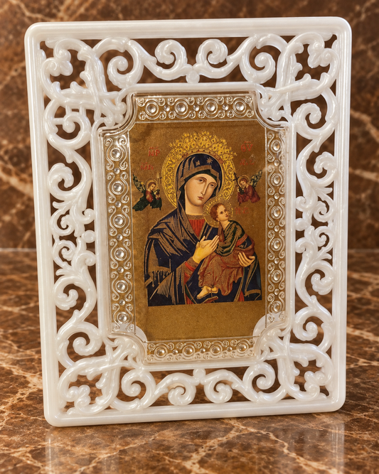 Our Lady of Perpetual Help Pearlescent Tabletop Icon