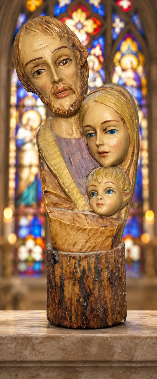 Holy Family Bust Statue — Italian Resin