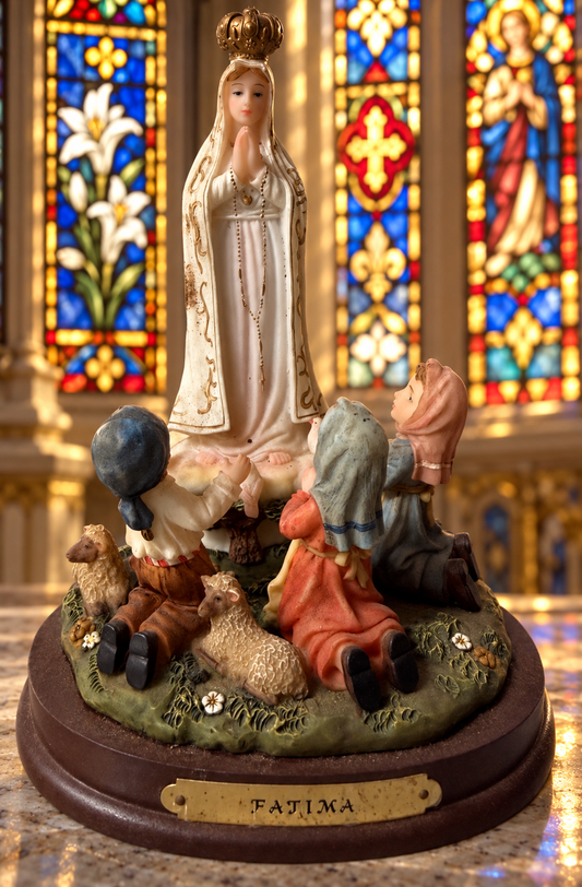 Vintage Our Lady of Fatima &amp; the Three Shepherd Children