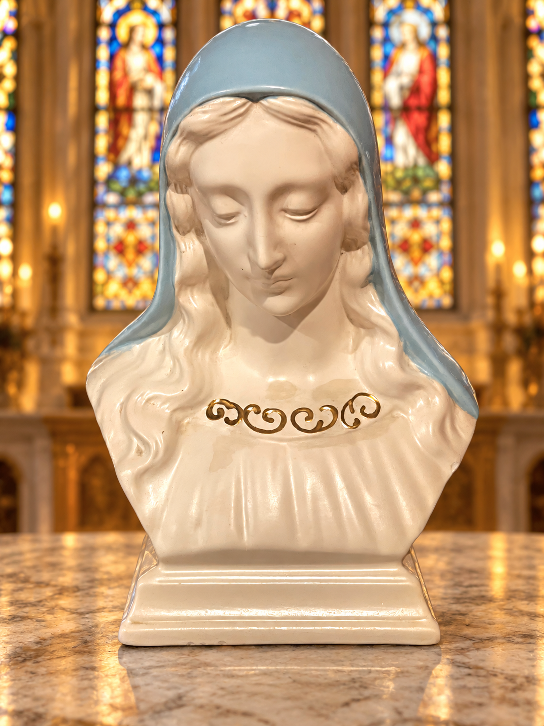 Vintage 1963 Holland Mold Madonna Bust – Blessed Mother – 7.25"