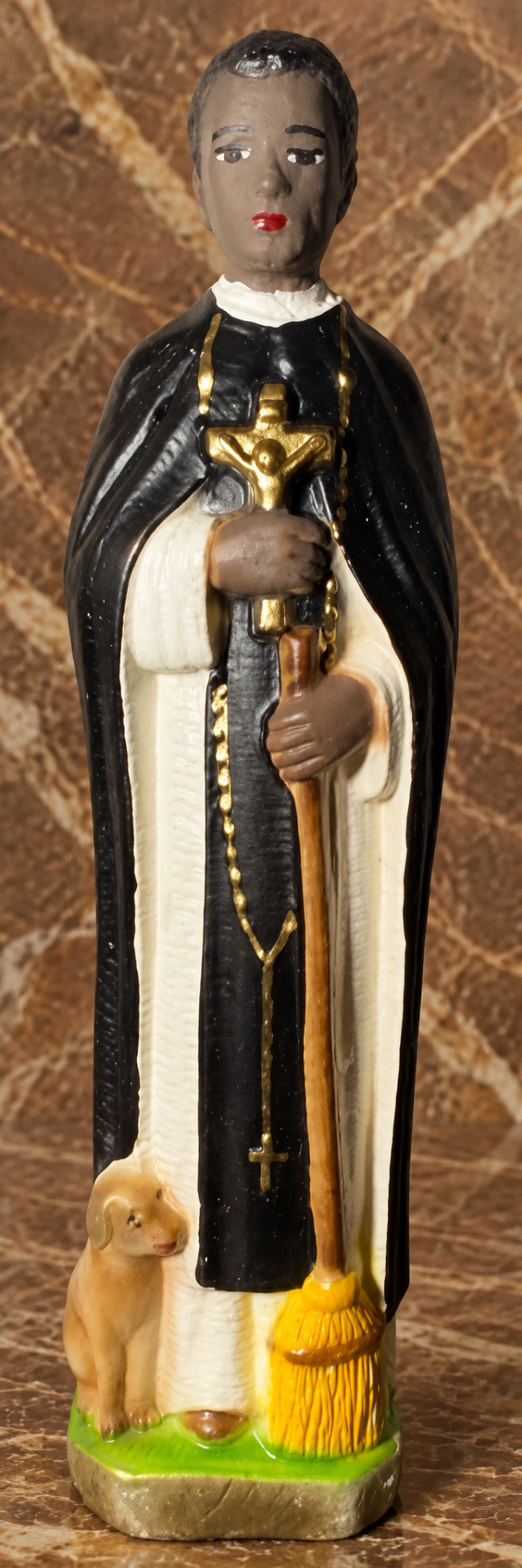 Vintage Italian Saint Martin de Porres Statue — 7½"