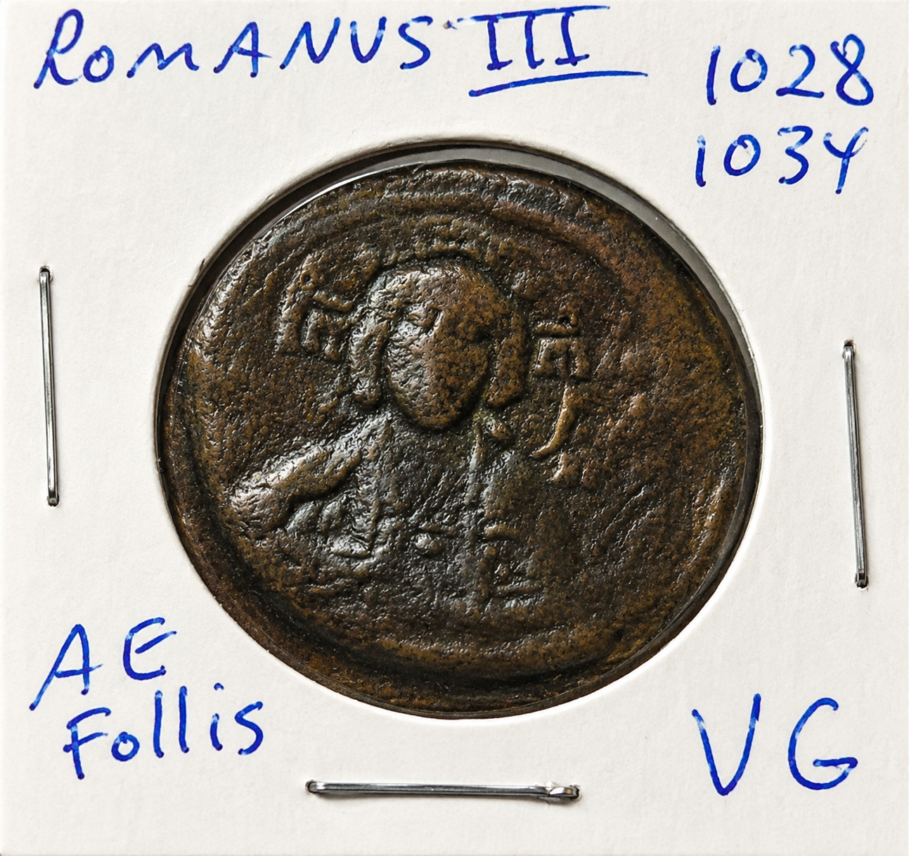 Romanos III Argyros Byzantine AE Follis (1028–1034 AD) – Christ Pantokrator ✠