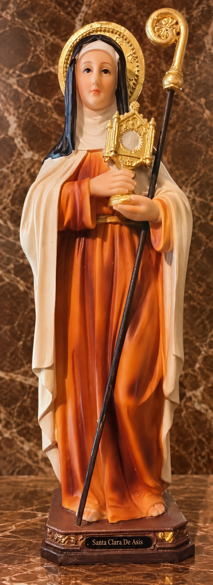 Estate Saint Clare of Assisi Statue with Monstrance – Nearly 12"