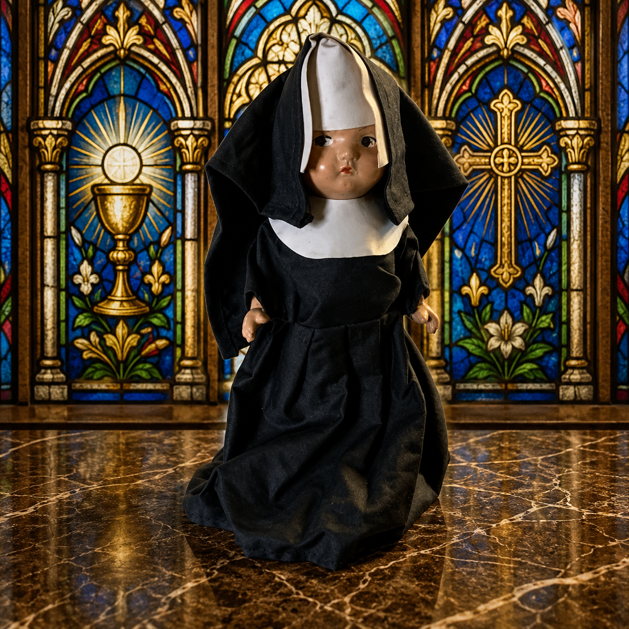 ANTIQUE CIRCA 1930 NUN DOLL — WONDERFUL OLD RELIGIOUS TREASURE!