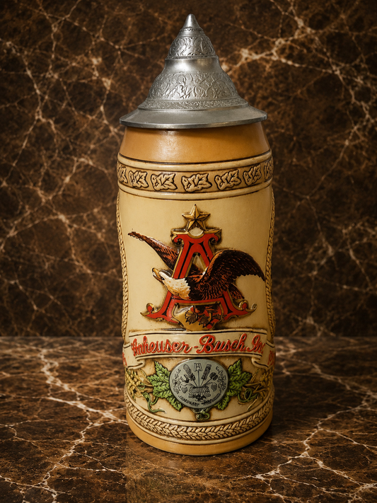 Vintage Budweiser Collector's Series "G" Lidded Beer Stein