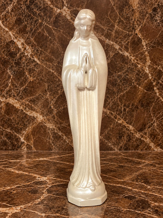 Vintage Parma Pearlescent Madonna Statue — Made in Japan — 11 Inches