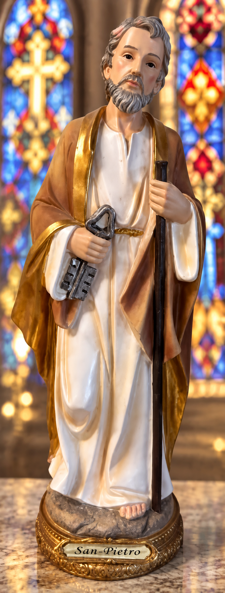 Large Vintage Saint Peter Statue — A Beautiful Convent Treasure