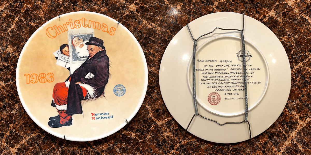 Vintage Norman Rockwell Limited-Edition Christmas Plate