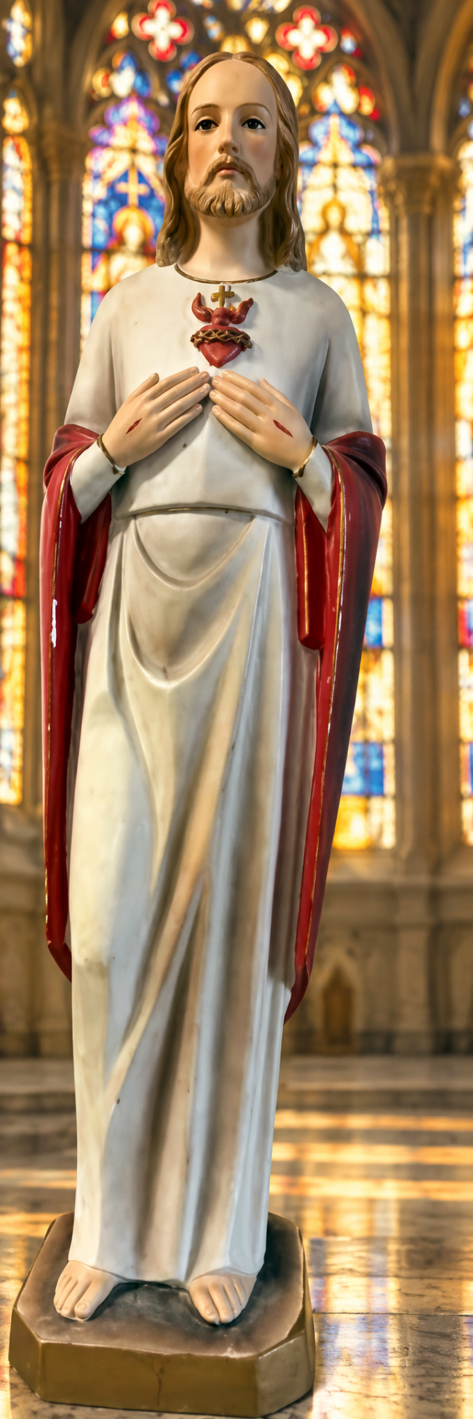 VINTAGE SACRED HEART OF JESUS STATUE — CLOSED CONVENT