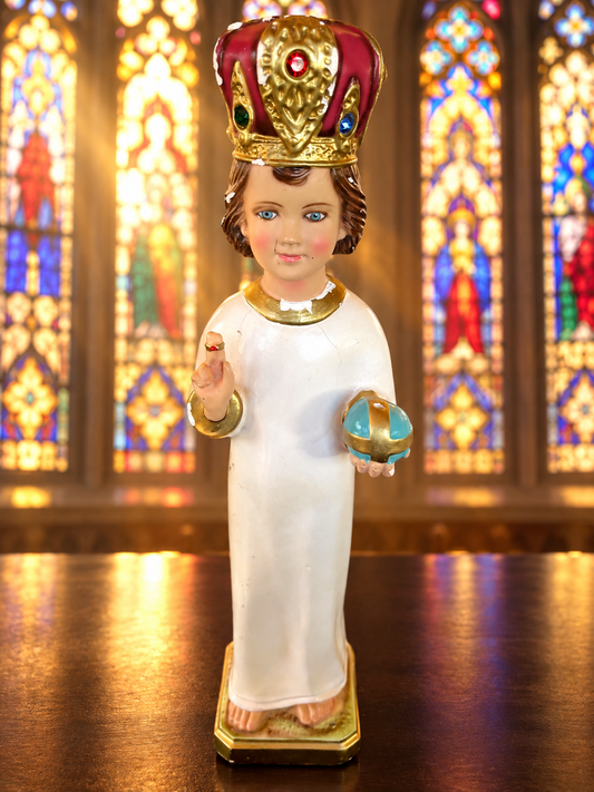 Large Rescued Infant of Prague Statue — Made in Italy • 12½ Inches Tall