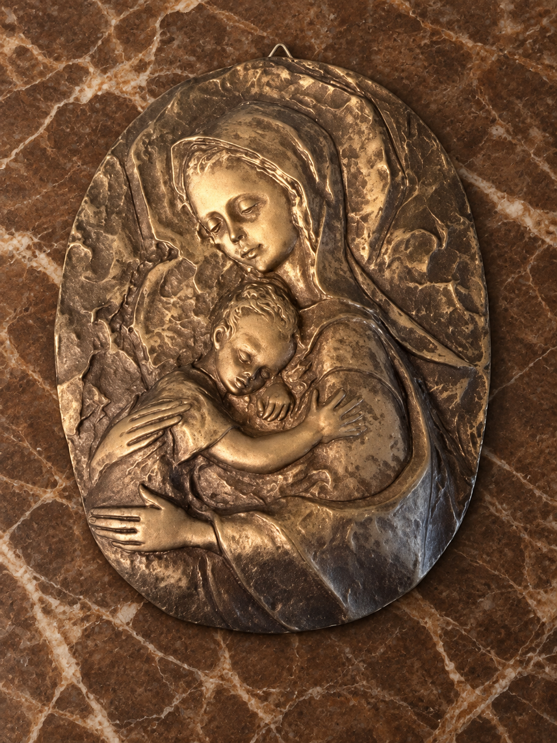 Vintage Tender Madonna and Child Convent Wall Plaque – 7"