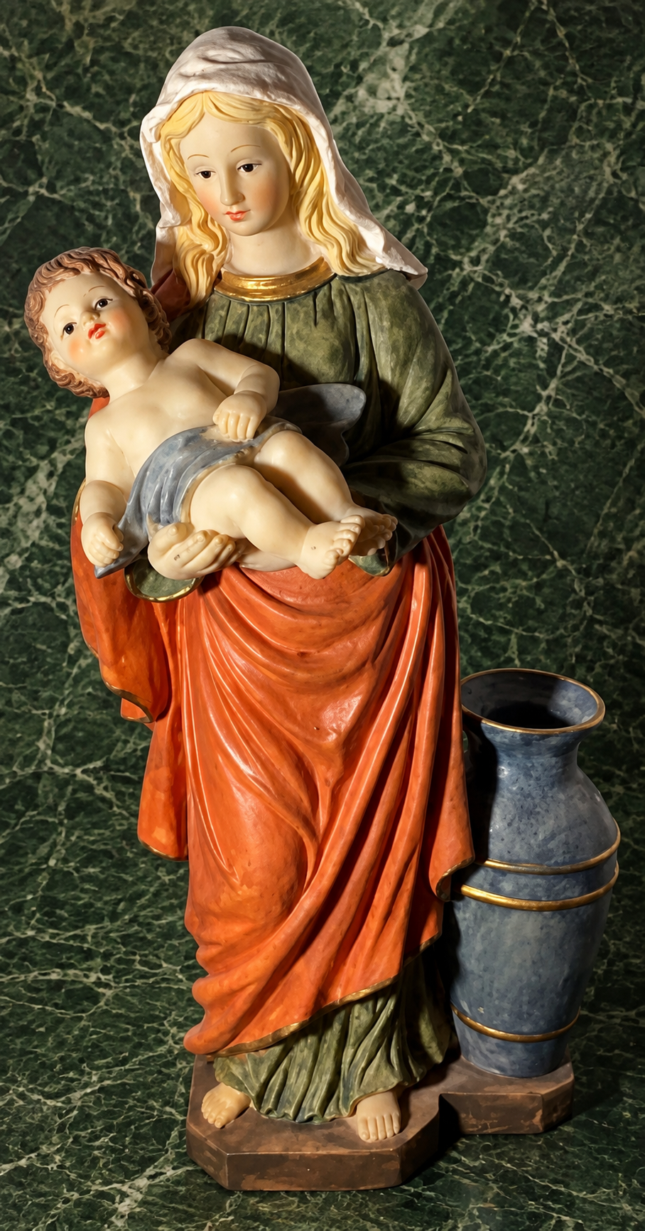 NUNS’ CONVENT MADONNA & CHILD WITH DEVOTIONAL VASE