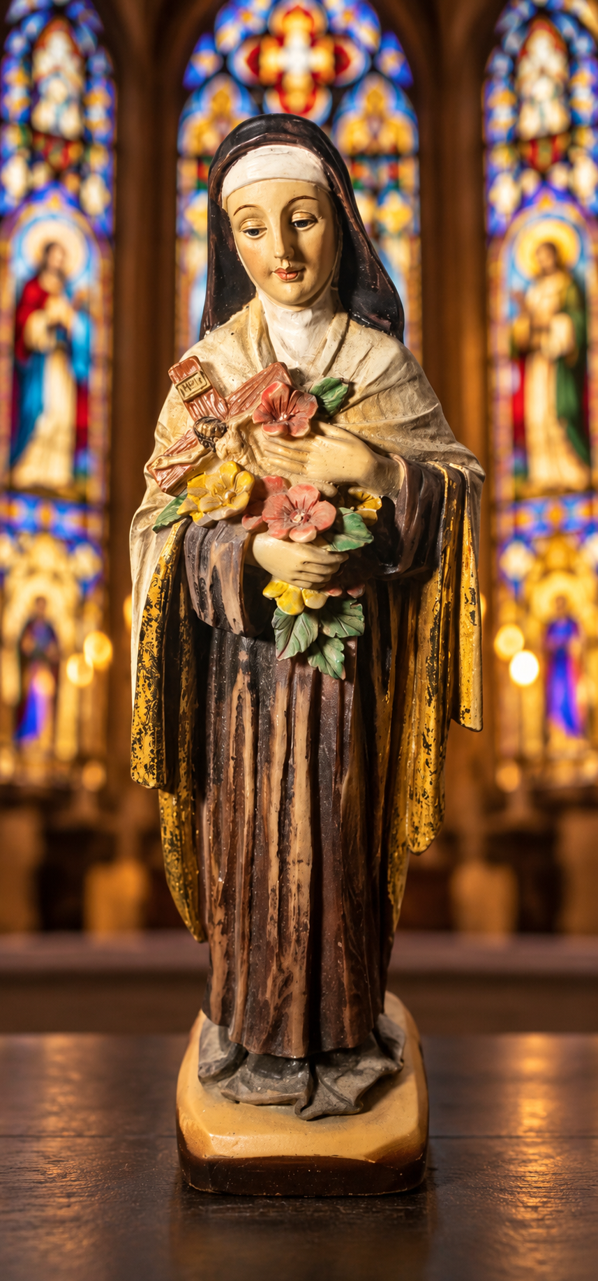 🌹 Vintage Saint Thérèse of Lisieux Statue