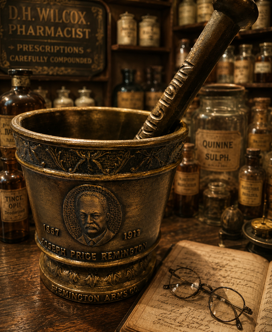 Vintage Joseph Price Remington Brass Mortar & Pestle