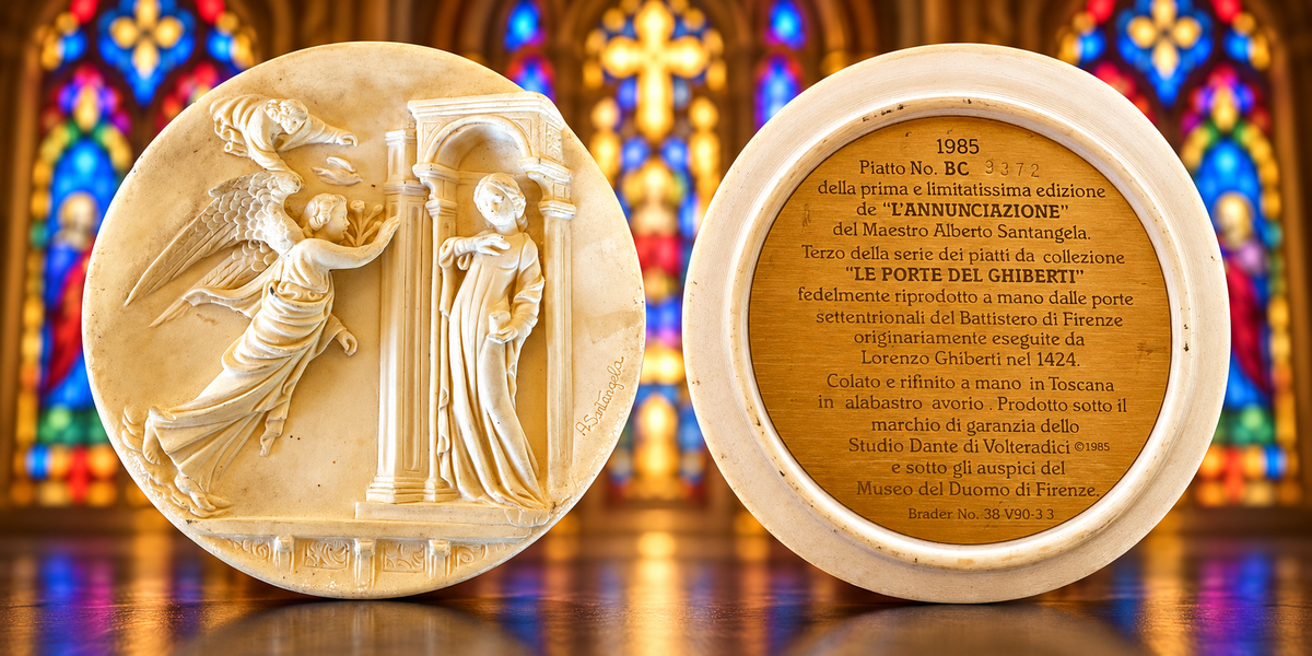 The Annunciation — 1985 Italian Relief Collector Plate • 8¼ Inches