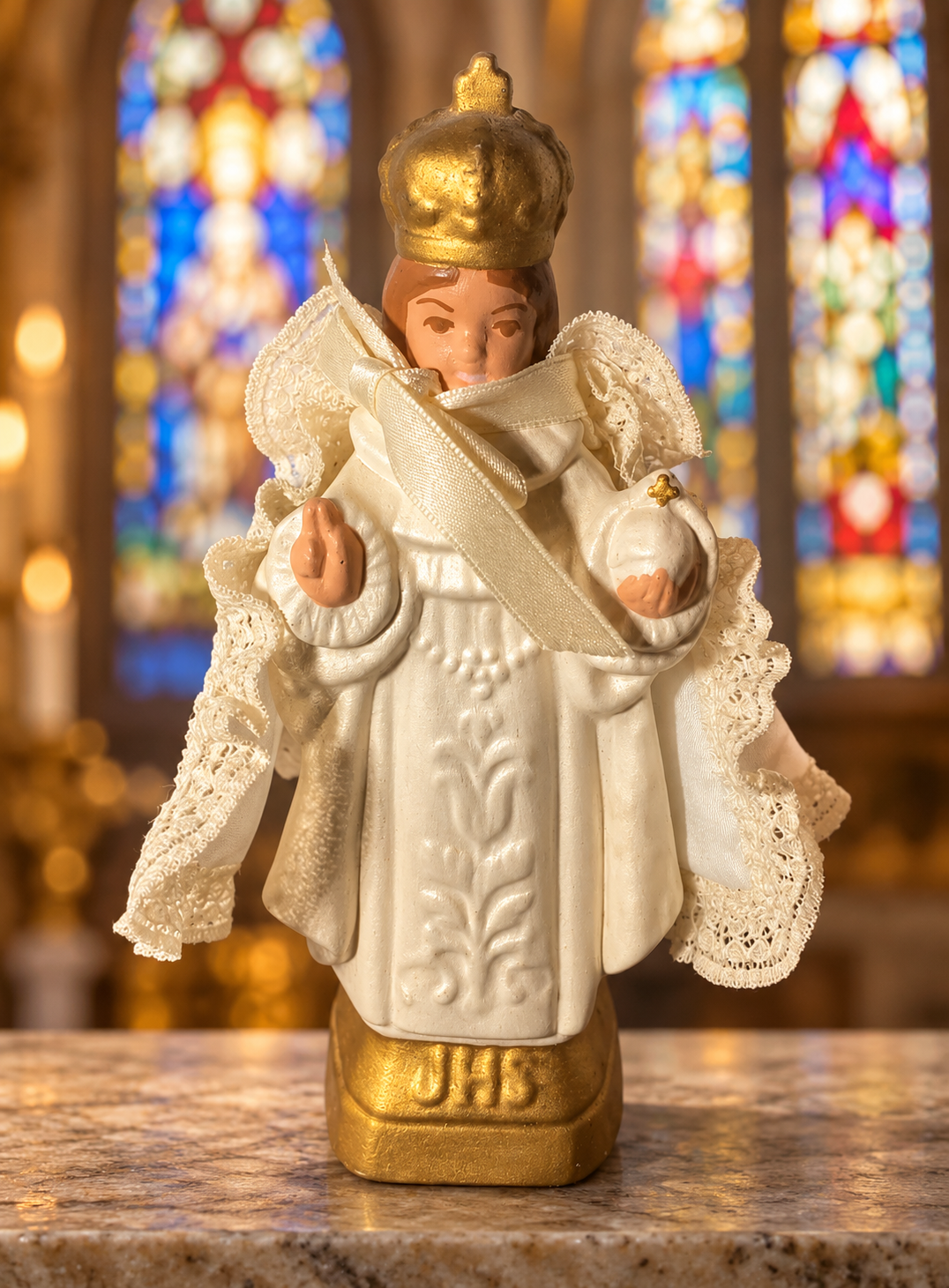 Vintage Infant Jesus of Prague — Painted Porcelain