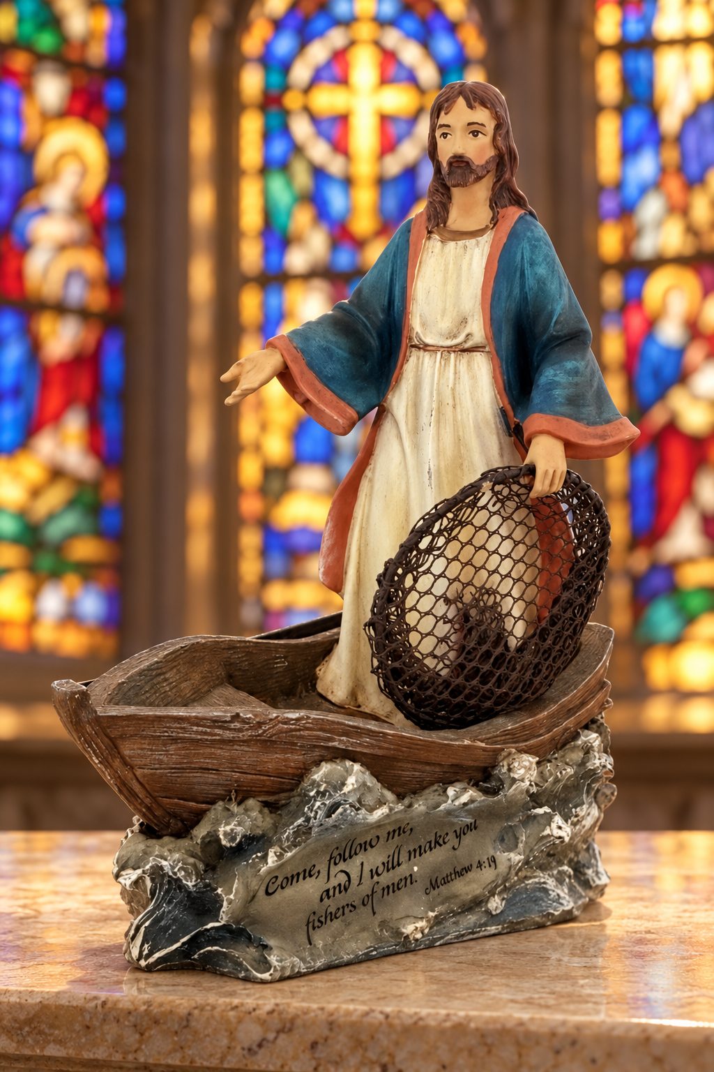 “Fishers of Men” — Jesus in the Boat Figurine