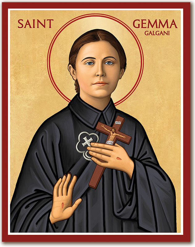 Large Saint Gemma Galgani Icon (11" × 14")