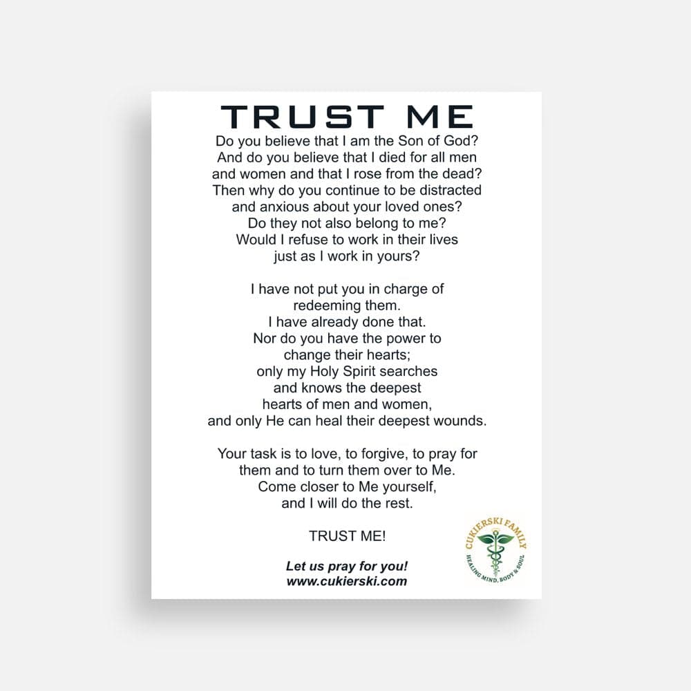 Prayer Card-Trust Me (Package of 10)